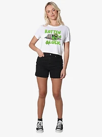 Sesame Street Oscar Rotten Luck Women's Crop Top White