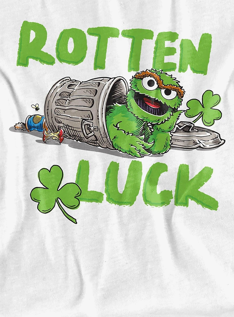 Sesame Street Oscar Rotten Luck Women's Crop Top White