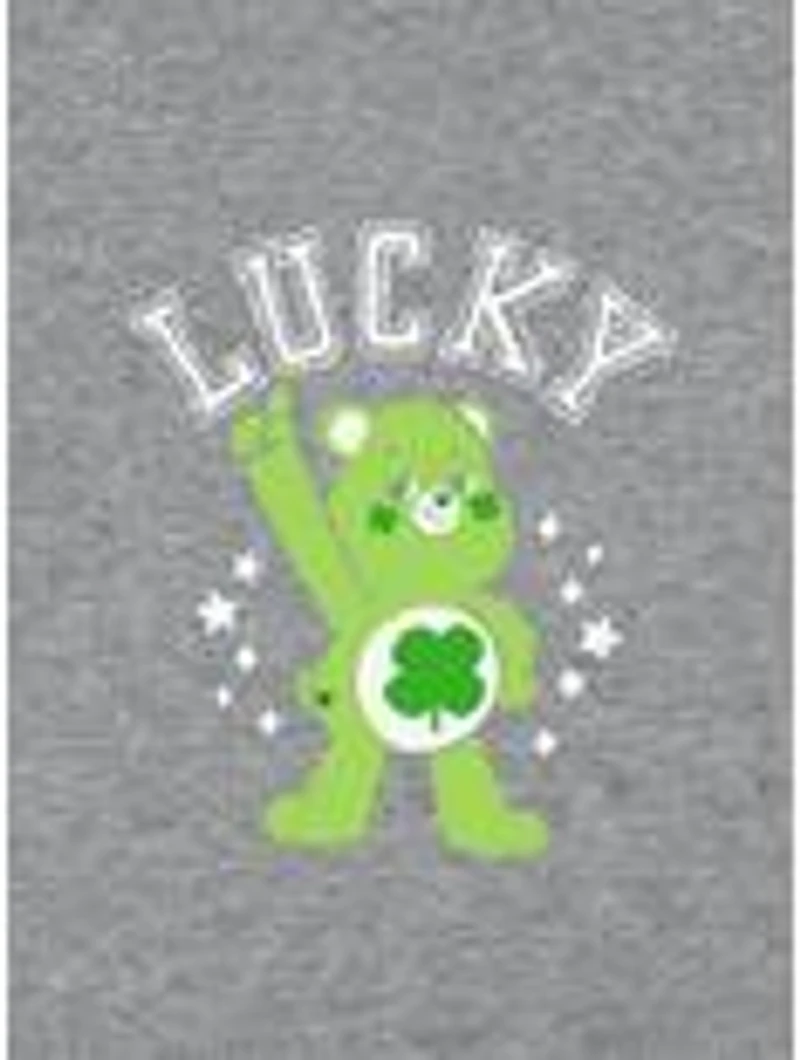 Care Bears Good Luck Bear Lucky Cap Sleeve Baby Rib Women's Crop Top Grey