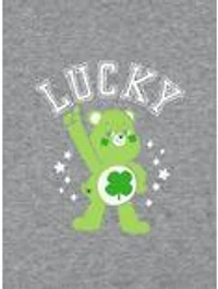 Care Bears Good Luck Bear Lucky Cap Sleeve Baby Rib Women's Crop Top Grey