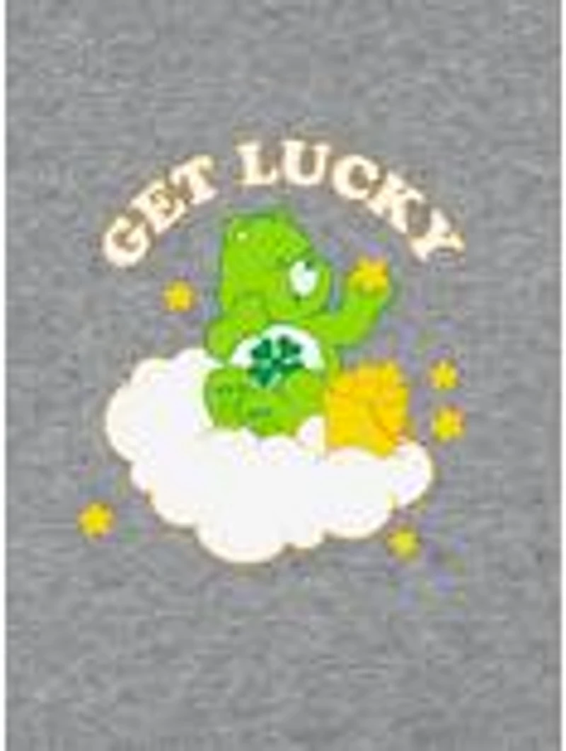 Care Bears Get Lucky Cap Sleeve Baby Rib Women's Crop Top Grey