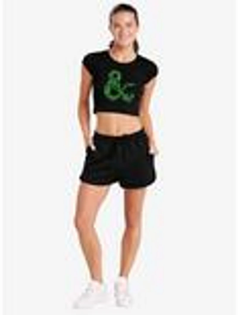 Dungeons & Dragons Shamrock Logo Cap Sleeve Baby Rib Women's Crop Top