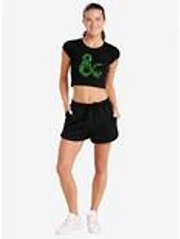 Dungeons & Dragons Shamrock Logo Cap Sleeve Baby Rib Women's Crop Top
