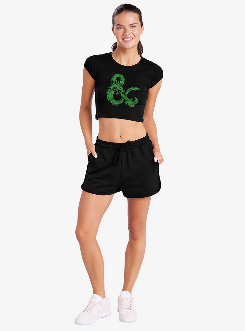 Dungeons & Dragons Shamrock Logo Cap Sleeve Baby Rib Women's Crop Top