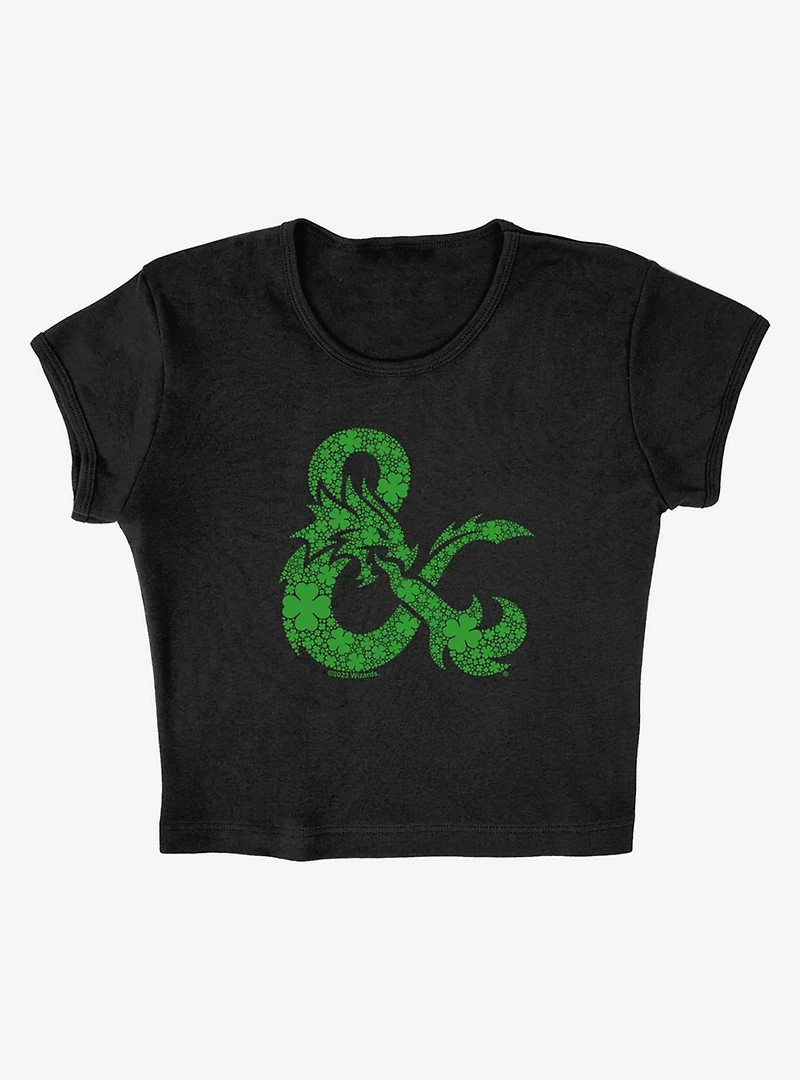 Dungeons & Dragons Shamrock Logo Cap Sleeve Baby Rib Women's Crop Top