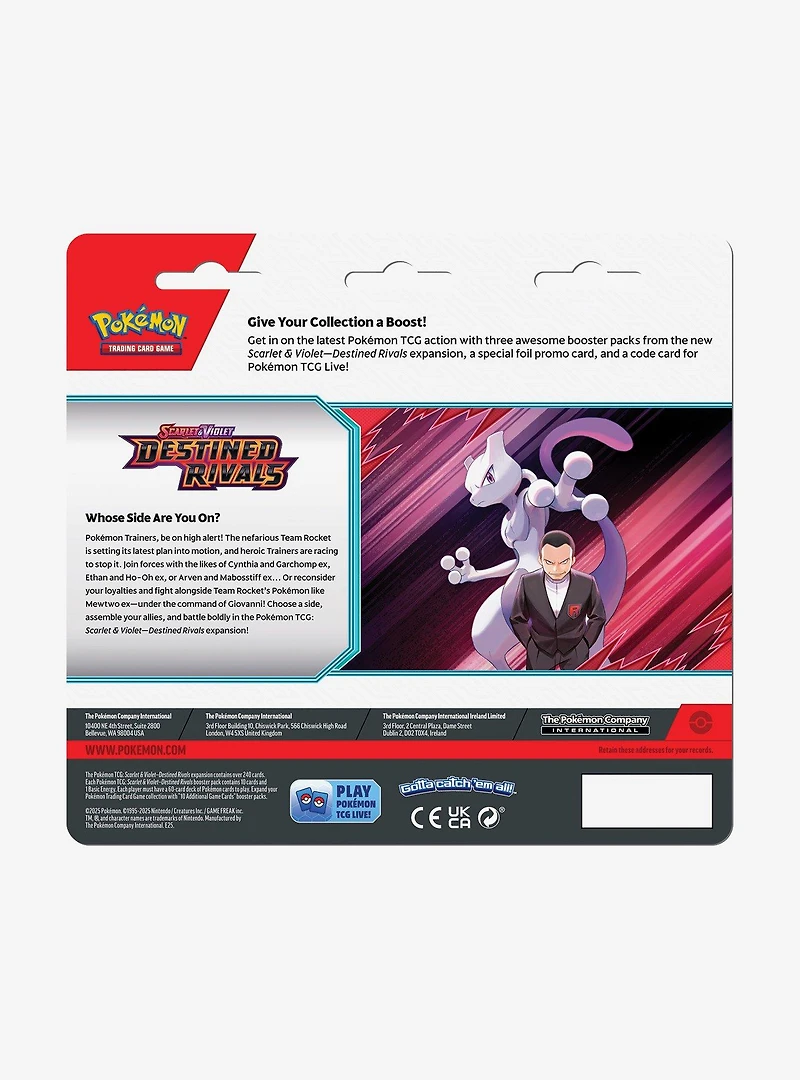 Pokémon Trading Card Game: Scarlet & Violet— Destined Rivals Three-Booster Blister Zebstrika