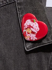 Strawberry Shortcake Custard & Strawberry Heart Button Pin