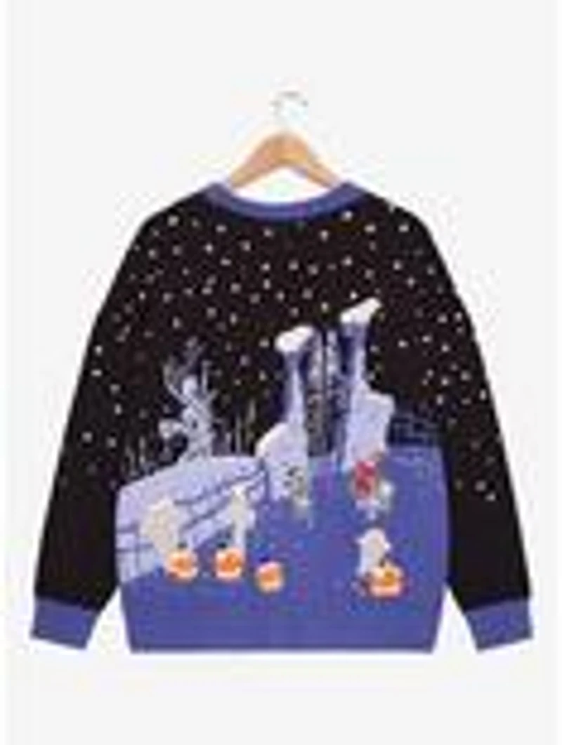 Disney The Nightmare Before Christmas Graveyard Snowy Scenic Women's Plus Cardigan — BoxLunch Exclusive