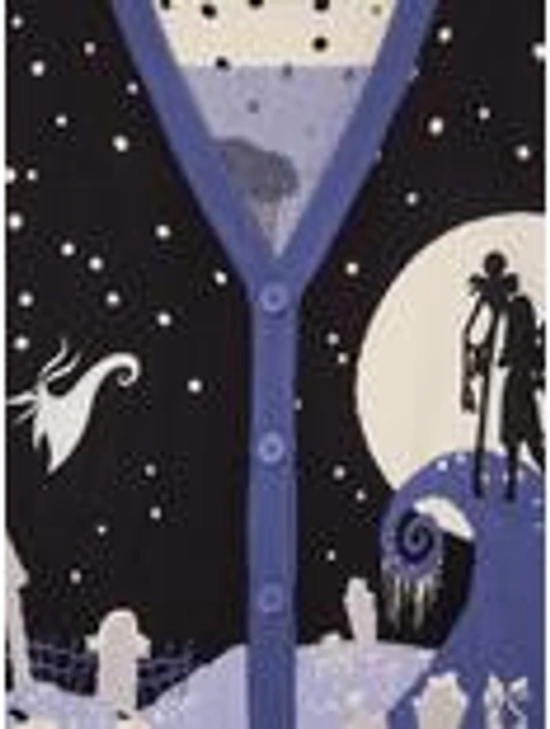 Disney The Nightmare Before Christmas Graveyard Snowy Scenic Women's Plus Cardigan — BoxLunch Exclusive