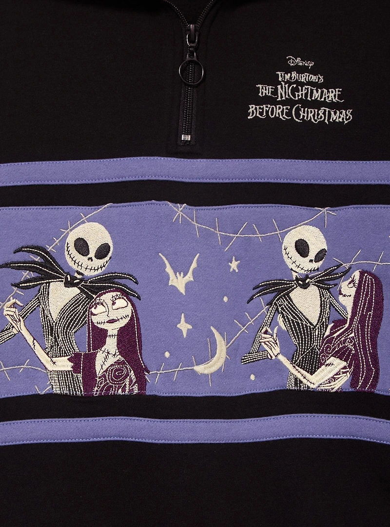 Disney The Nightmare Before Christmas Glow-in-the-Dark Women's Quarter Zip Crewneck — BoxLunch Exclusive