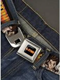 Dr. Stone Title Logo & Character Group Black Seatbelt Buckle Belt