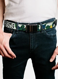 Cowboy Bebop Crew Group Pose & Logo White Black Flip Web Belt
