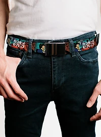 Cowboy Bebop Spike & Faye Brick Pose Logo Blues Reds Flip Web Belt