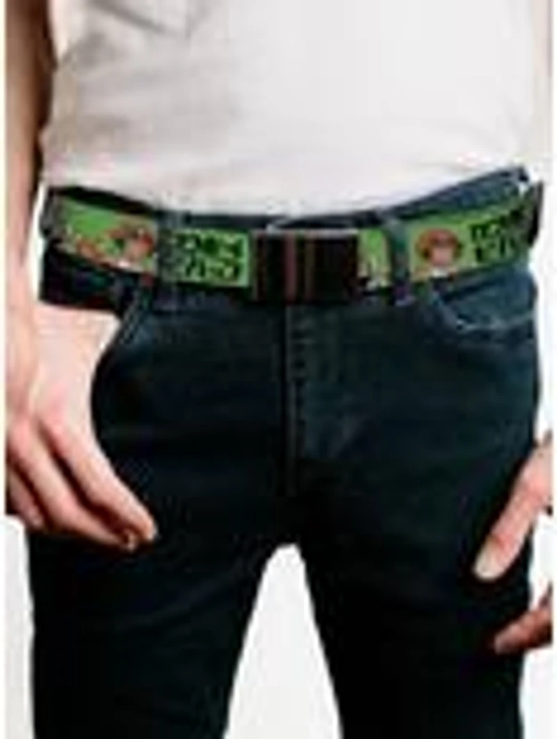 Cowboy Bebop Crew Group Pose & Title Logo Green Black Flip Web Belt