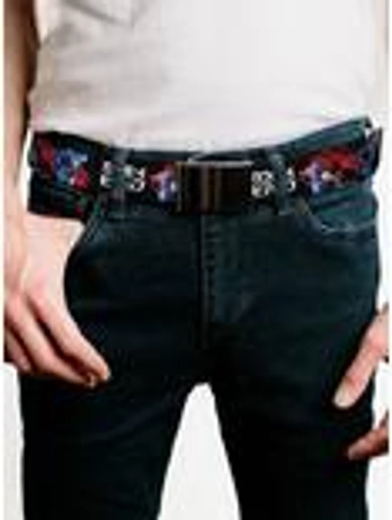 Cowboy Bebop Spike Pose & Crew Collage Title Logo Black Flip Web Belt