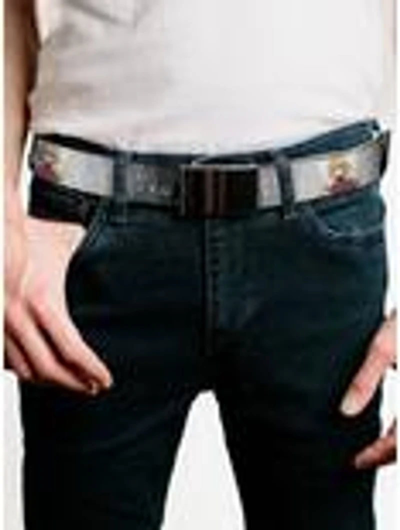 Solo Leveling Jinwoo & Hae Poses Logo White Flip Web Belt