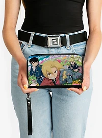 Fullmetal Alchemist: Brotherhood Four Character & Cat Scene Zip Around Wallet
