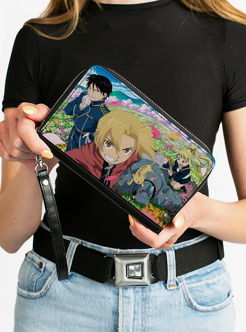 Fullmetal Alchemist: Brotherhood Four Character & Cat Scene Zip Around Wallet