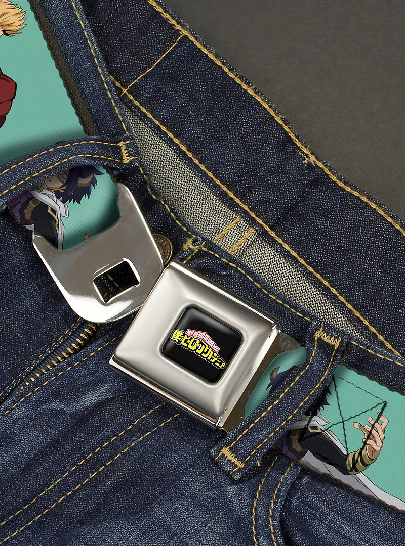 My Hero Academia the Big 3 Action Poses Light Blue Seatbelt Buckle Belt