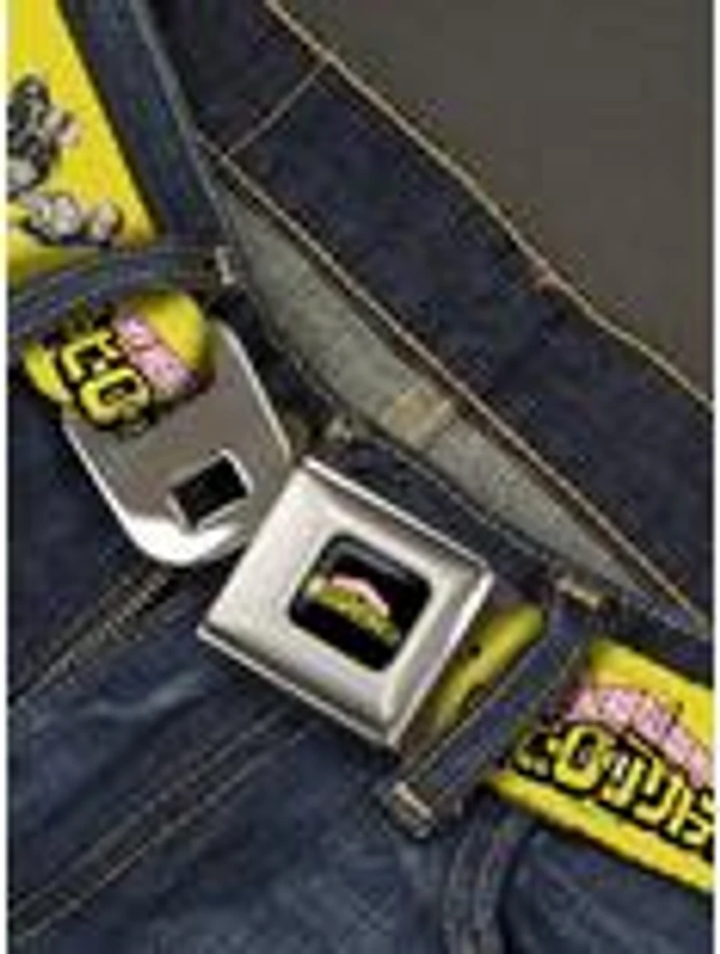My Hero Academia Character Trio Pose & Title Logo Yellow Seatbelt Buckle Belt