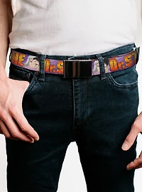 Dr. Stone Title Logo & Gen Asagiri Face Purples Flip Web Belt