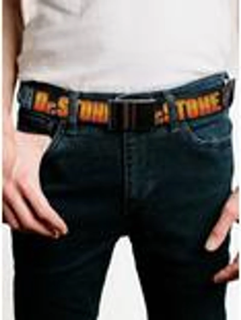 Dr. Stone Title Logo & Ibarra Suika Split Pose Black Flip Web Belt