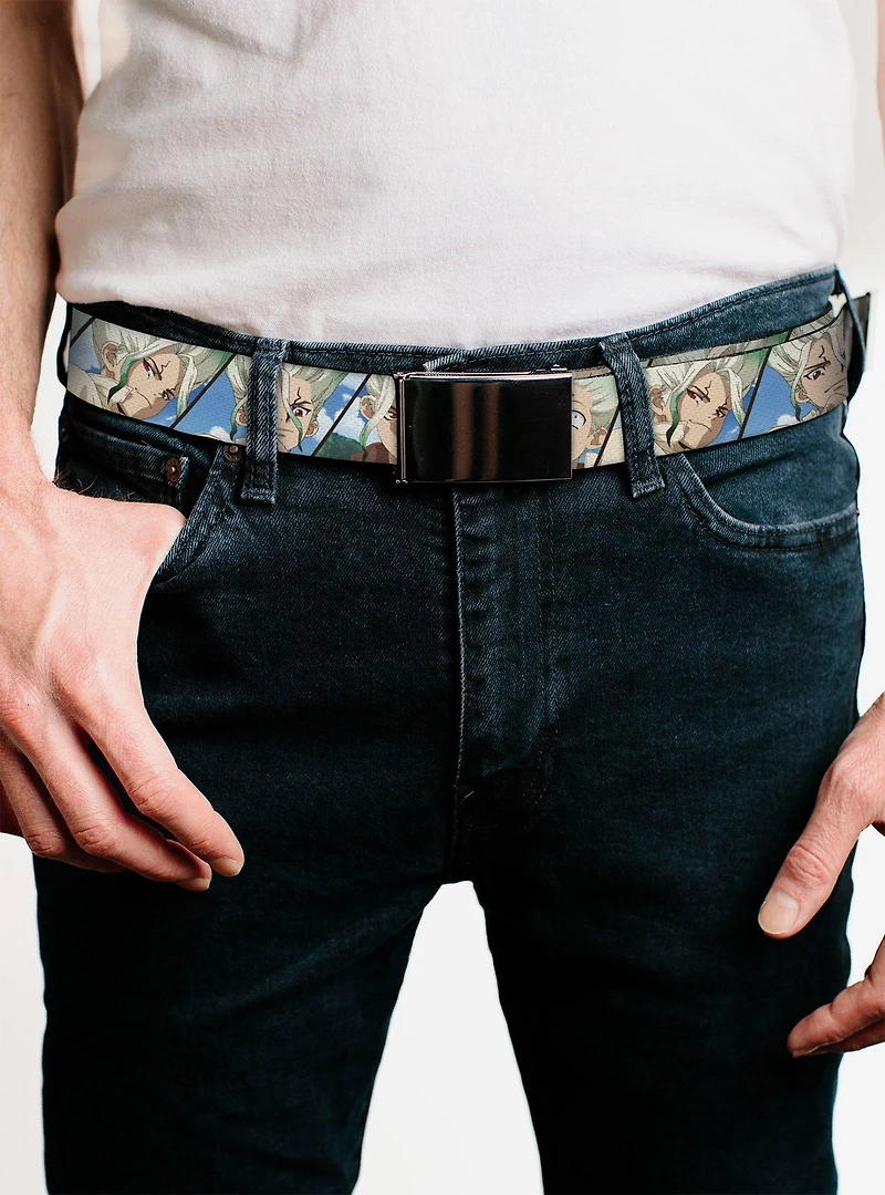 Dr. Stone Senku Ishigami Expression Blocks Blues Flip Web Belt