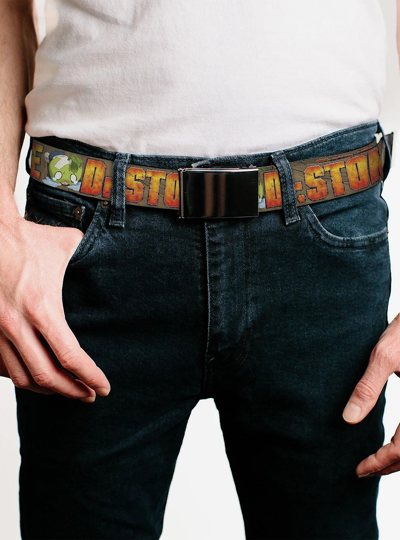Dr. Stone Title Logo & Suika Crying Pose Browns Flip Web Belt