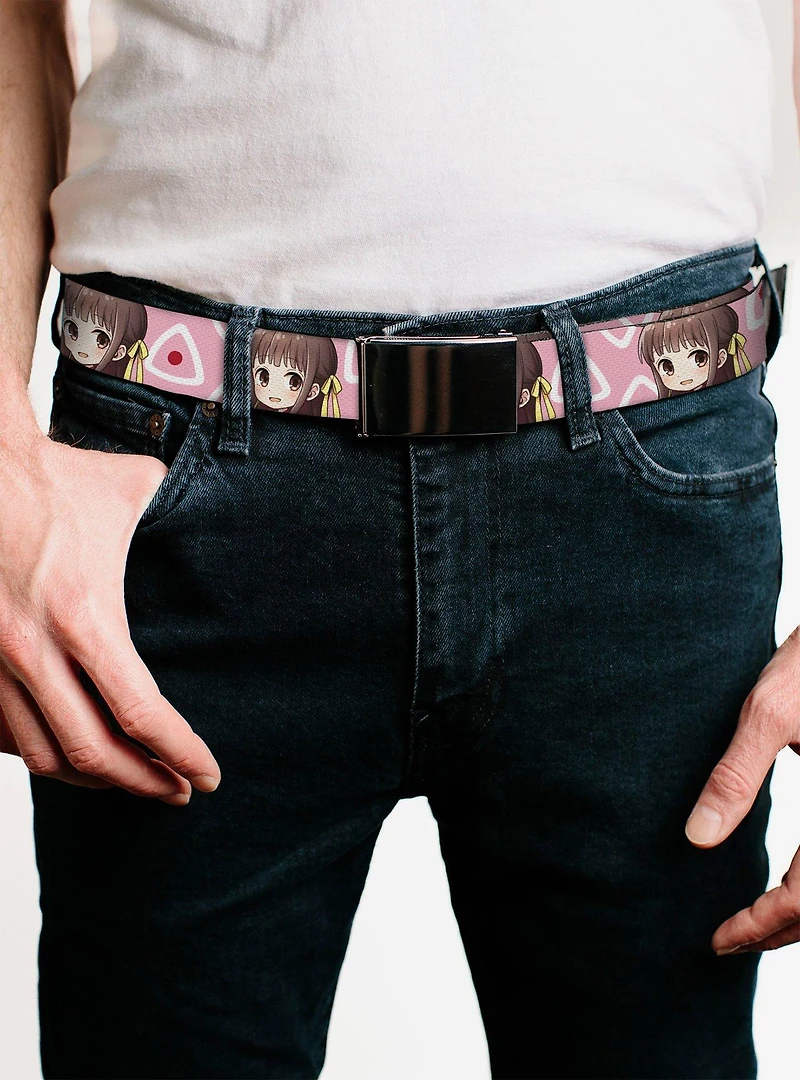 Fruits Basket Chibi Tohru Honda & Kimono Rice Ball Pink Flip Web Belt