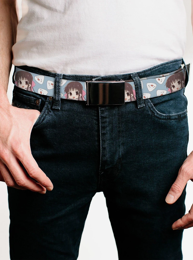 Fruits Basket Chibi Tohru Honda & Rice Ball Light Blue Flip Web Belt