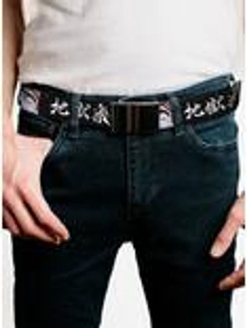 Hell's Paradise Gabimaru & Sagiri Eyes Logo Black White Flip Web Belt