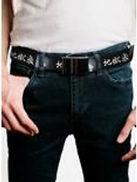 Hell's Paradise Kanji Title Logo & Gabimaru Face Black White Flip Web Belt