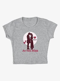 The Princess Bride As You Wish Cap Sleeve Baby Rib Women's Crop Top