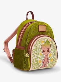 Loungefly Marvel Guardians of The Galaxy Groot Floral Velvet Mini Backpack - BoxLunch Exclusive