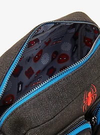 Loungefly Marvel Spider-Man Patches Denim Crossbody Bag - BoxLunch Exclusive
