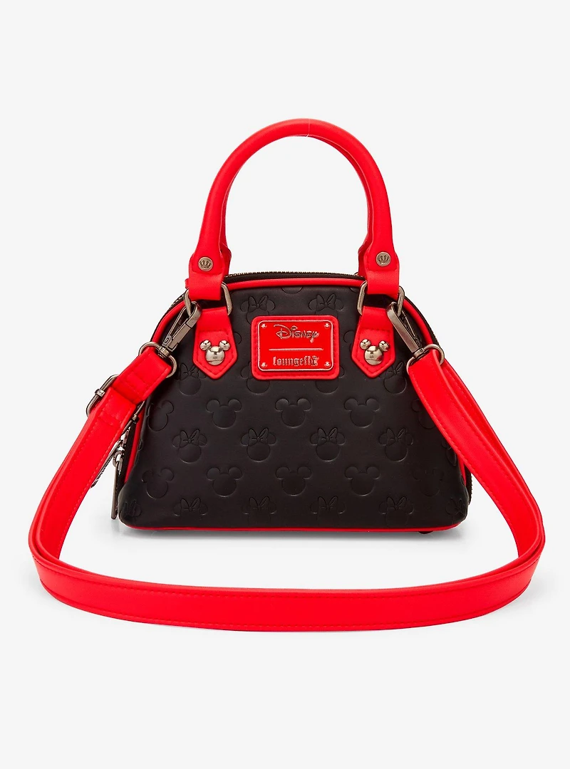Loungefly Disney Mickey & Minnie Debossed Silhouettes Mini Crossbody Bag (BoxLunch 10th Anniversary Edition) - BoxLunch Exclusive