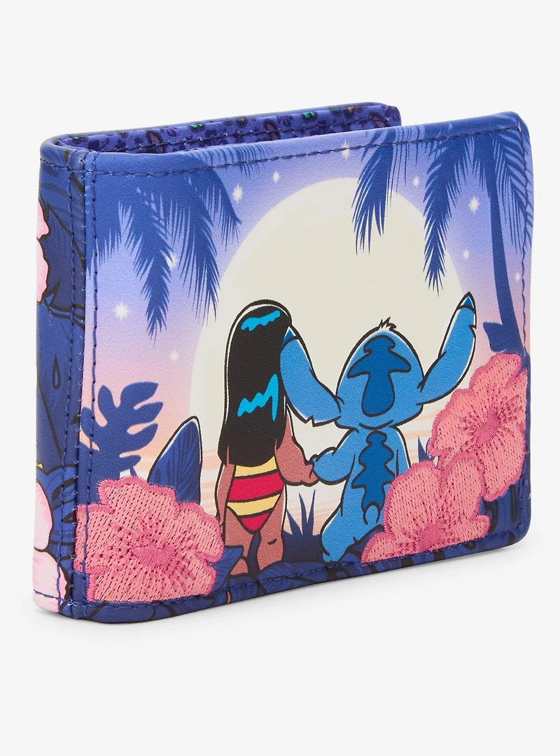 Loungefly Disney Lilo & Stitch Floral Sunset Scene Wallet (BoxLunch 10th Anniversary Edition) - BoxLunch Exclusive