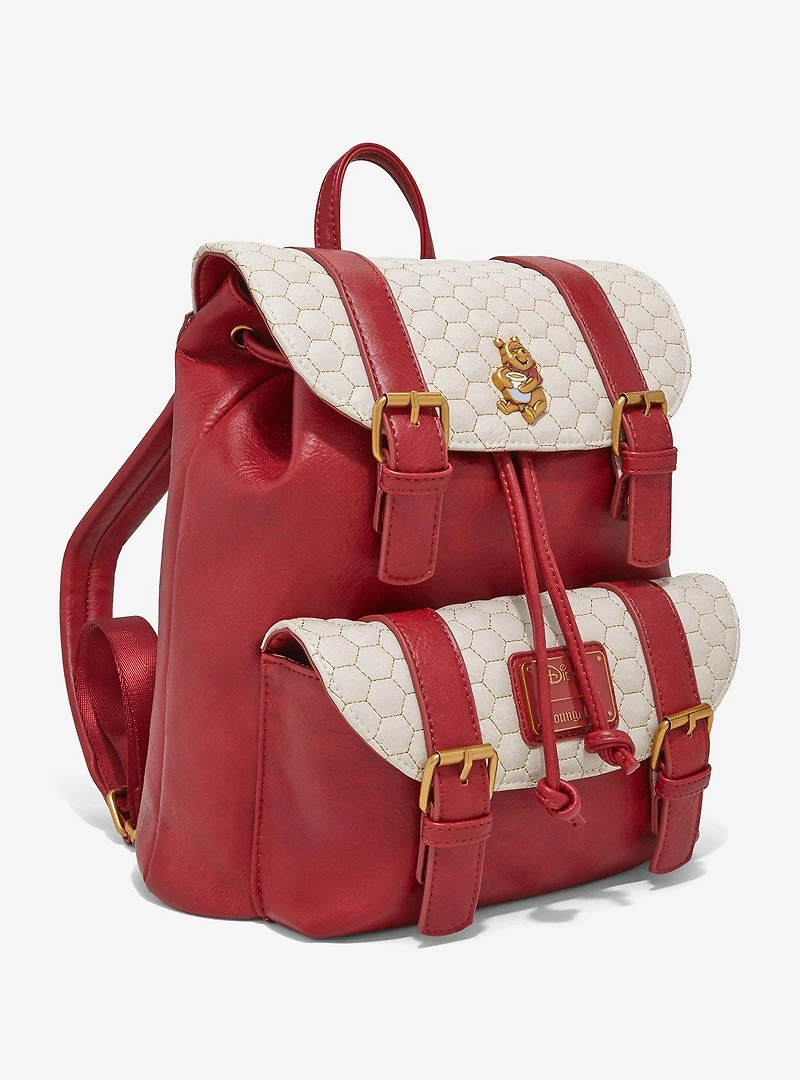 Loungefly Disney Winnie the Pooh Honeycomb Pattern Buckle Strap Mini Backpack - BoxLunch Exclusive