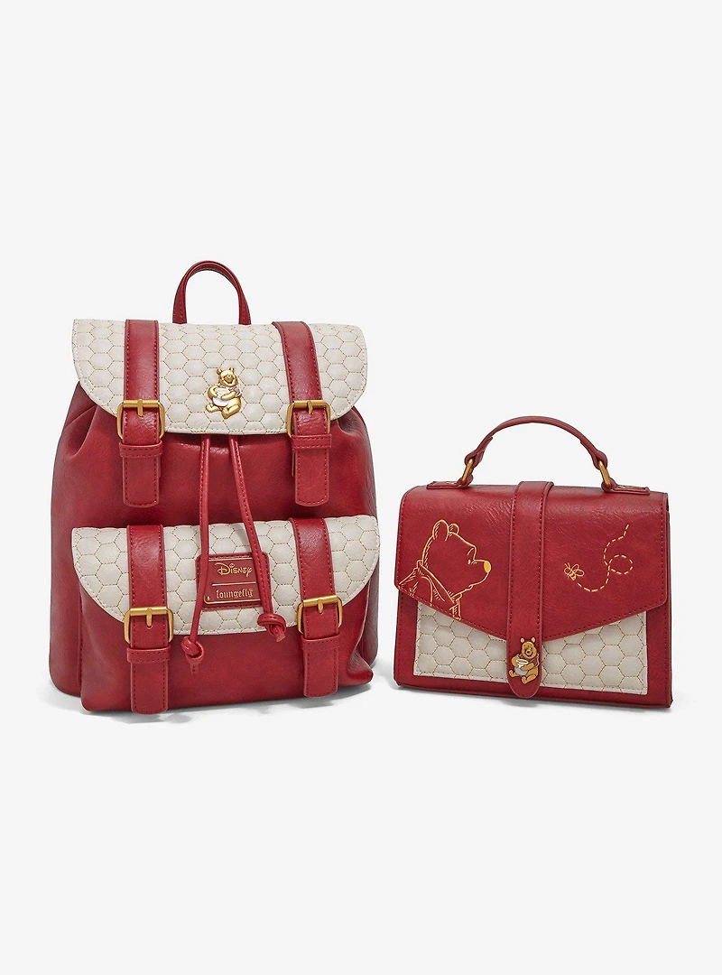 Loungefly Disney Winnie the Pooh Honeycomb Pattern Buckle Strap Mini Backpack - BoxLunch Exclusive