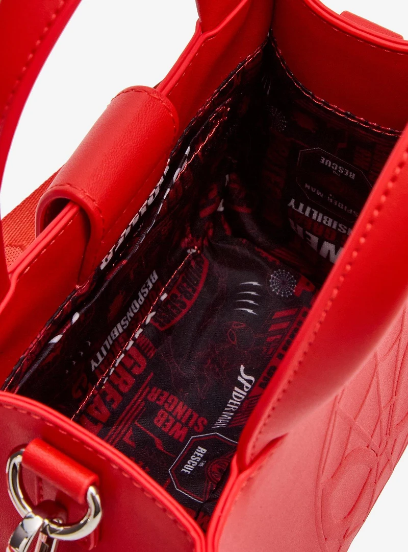 Loungefly Marvel Spider-Man Embossed Mask Crossbody Mini Tote Bag - BoXLunch Exclusive