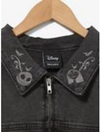 Disney The Nightmare Before Christmas Tonal Jack & Sally Denim Women's Work Jacket - BoxLunch Exclusive