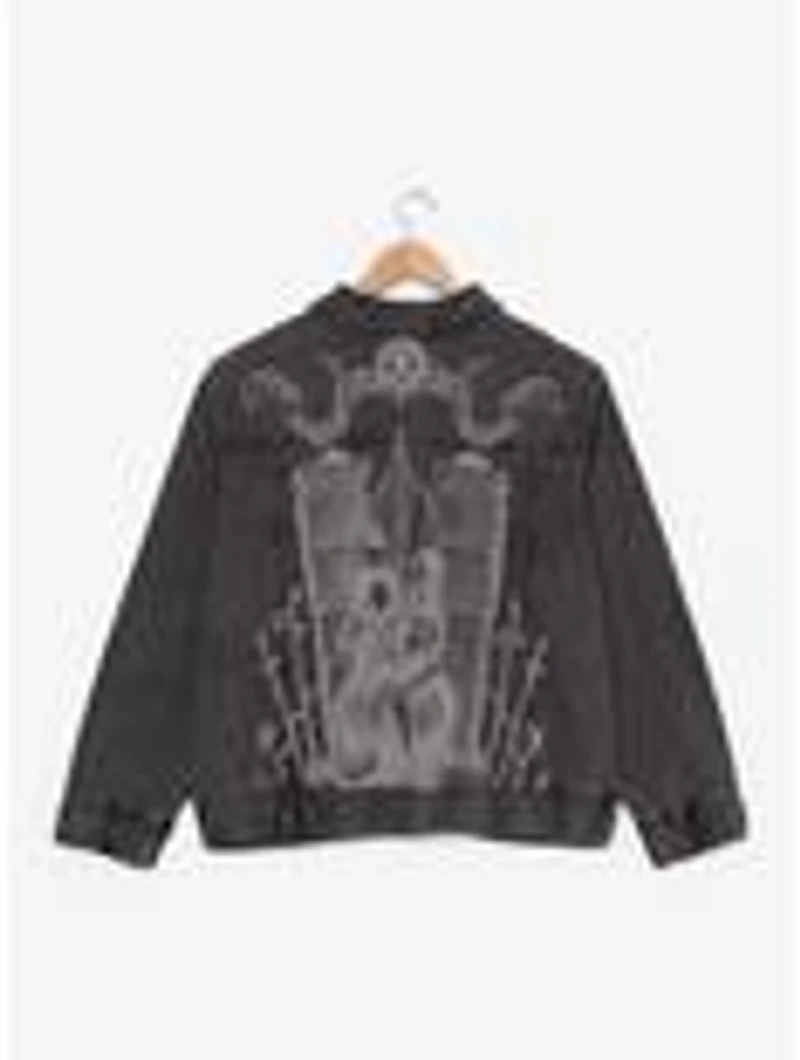 Disney The Nightmare Before Christmas Tonal Jack & Sally Denim Women's Plus Work Jacket - BoxLunch Exclusive