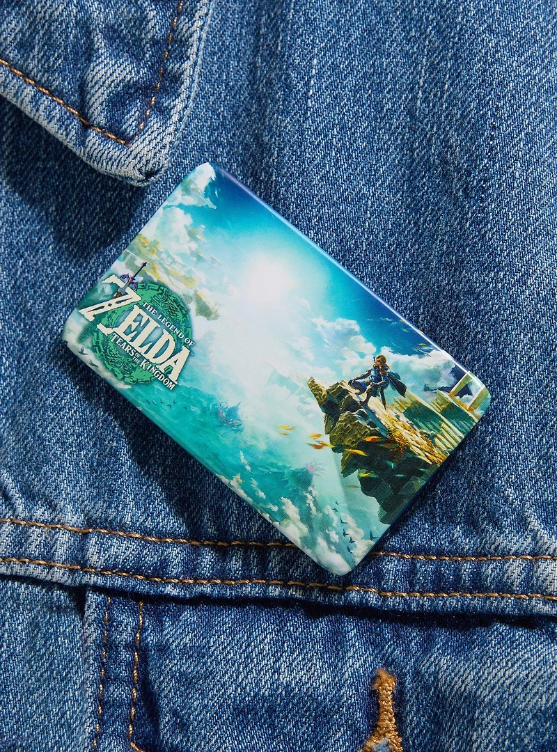 Nintendo The Legend of Zelda: Tears of the Kingdom Cover Art Rectangle Button Pin