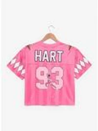 Mighty Morphin Power Rangers Pink Ranger Women's Cropped Football Jersey - BoxLunch Exclusive