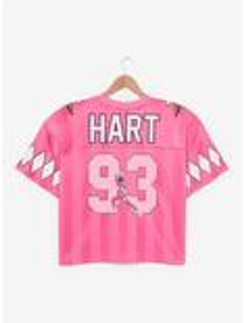 Mighty Morphin Power Rangers Pink Ranger Women's Plus Cropped Football Jersey - BoxLunch Exclusive
