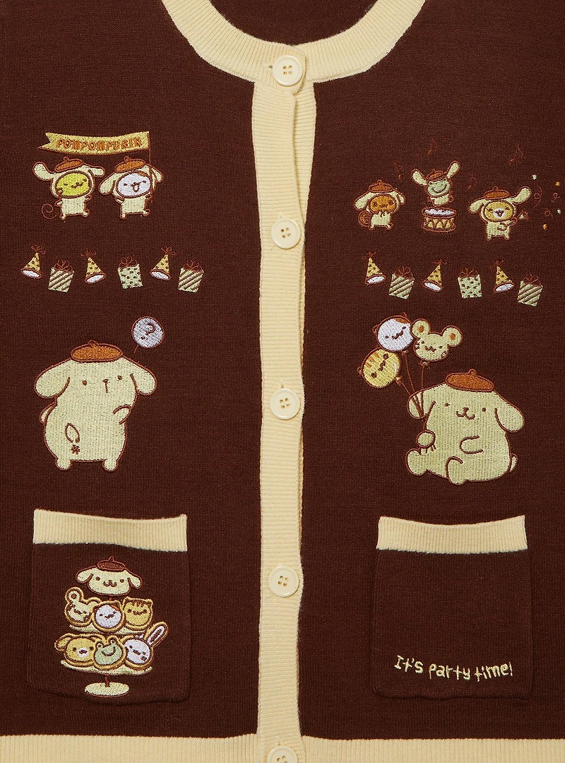 Sanrio Pompompurin Party Embroidered Women's Cardigan - BoxLunch Exclusive
