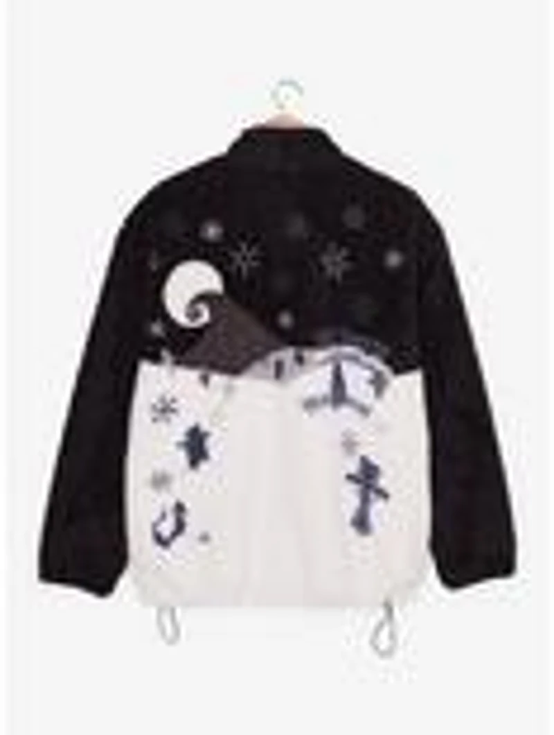 Disney The Nightmare Before Christmas Snowy Scene Quarter Zip Sherpa Jacket - BoxLunch Exclusive