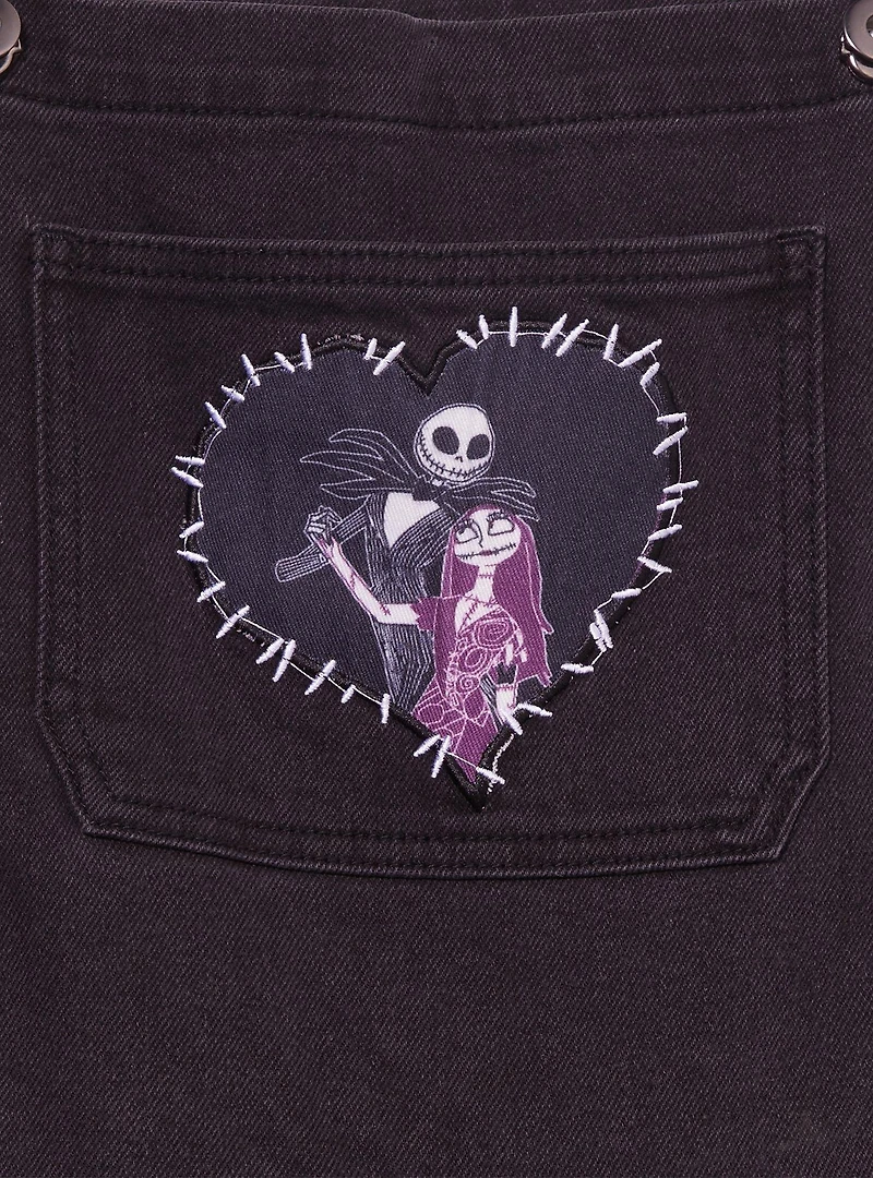 Disney The Nightmare Before Christmas Jack & Sally Patchwork Glow-in-the-Dark Women's Overalls - BoxLunch Exclusive
