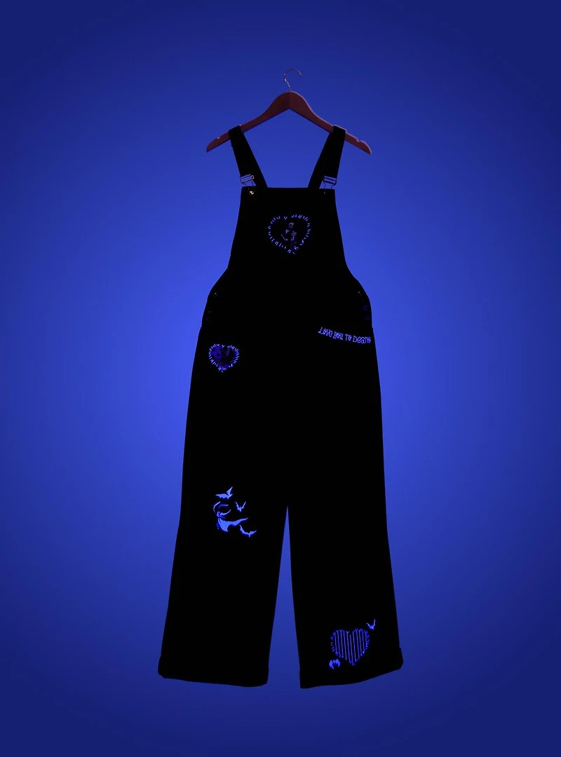 Disney The Nightmare Before Christmas Jack & Sally Patchwork Glow-in-the-Dark Women's Overalls - BoxLunch Exclusive