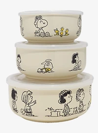 Peanuts Comic Strip Storage Bowl Set With Lids — BoxLunch Exclusive